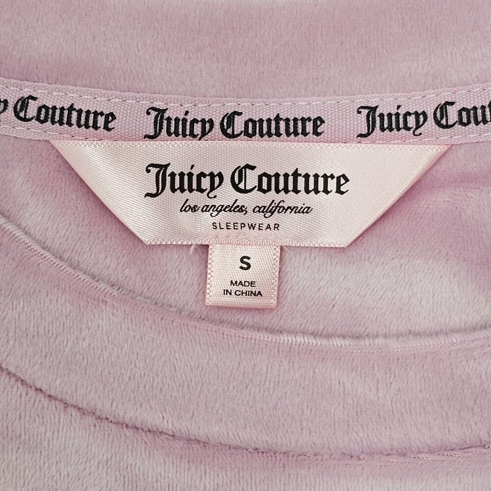 Juicy Couture Womens Pink Velour Sweatshirt Small Rhinestone Spellout Bling Soft - Picture 6 of 10